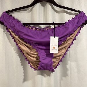 Purple ruched bikini bottom ONLY - NWT